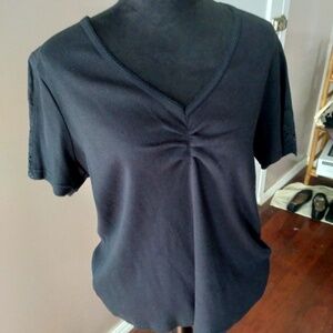 Black Cotton Top by Gloria Vanderbilt | Size 1X